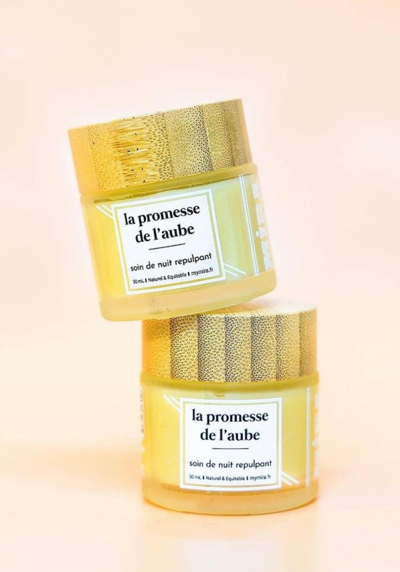 Deux baumes soin de nuit La Promesse de L'aube de chez Mira l'un sur l'autre