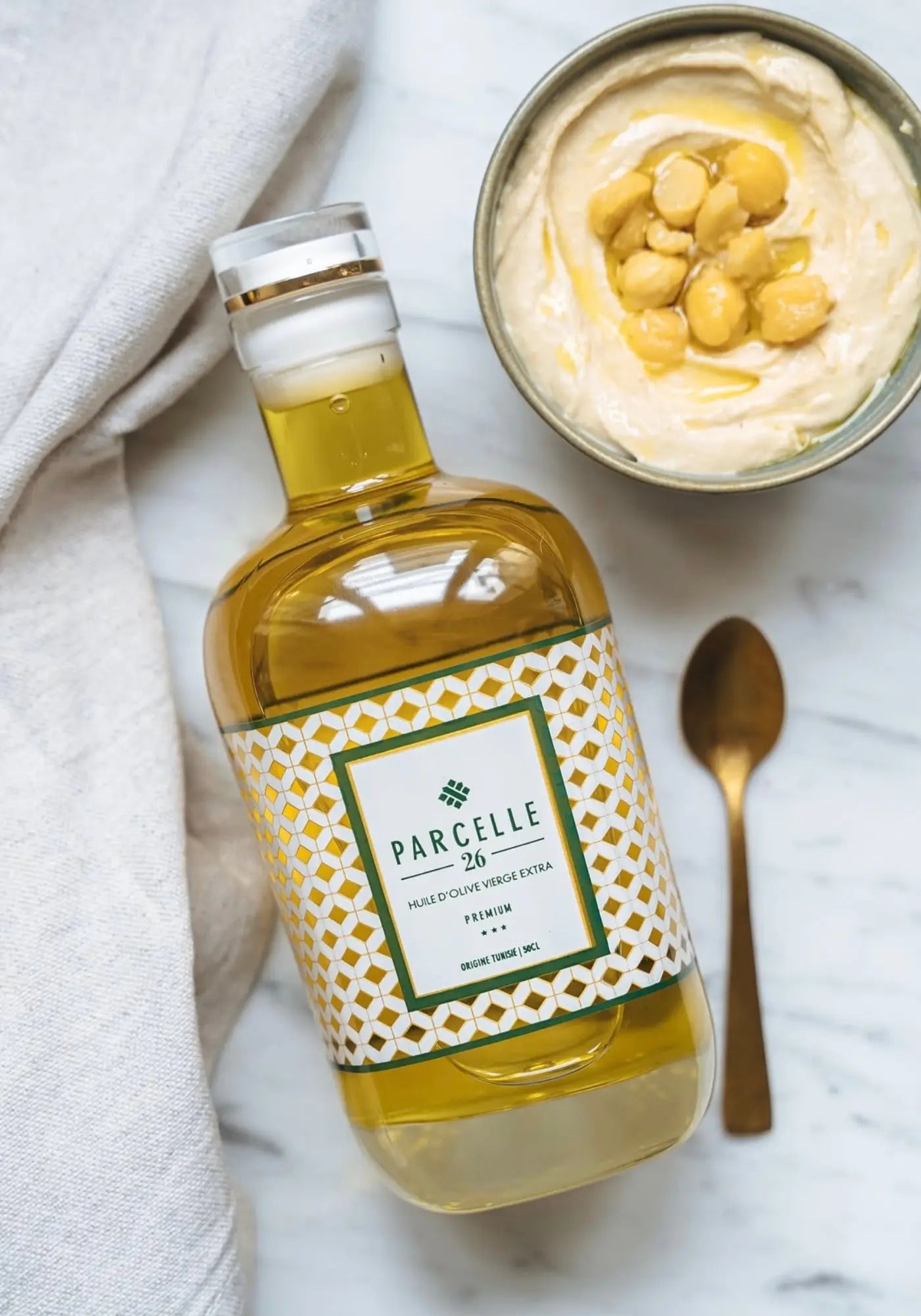 La bouteille d'huile d'olive 1ére récolte de chez Parcelle 26