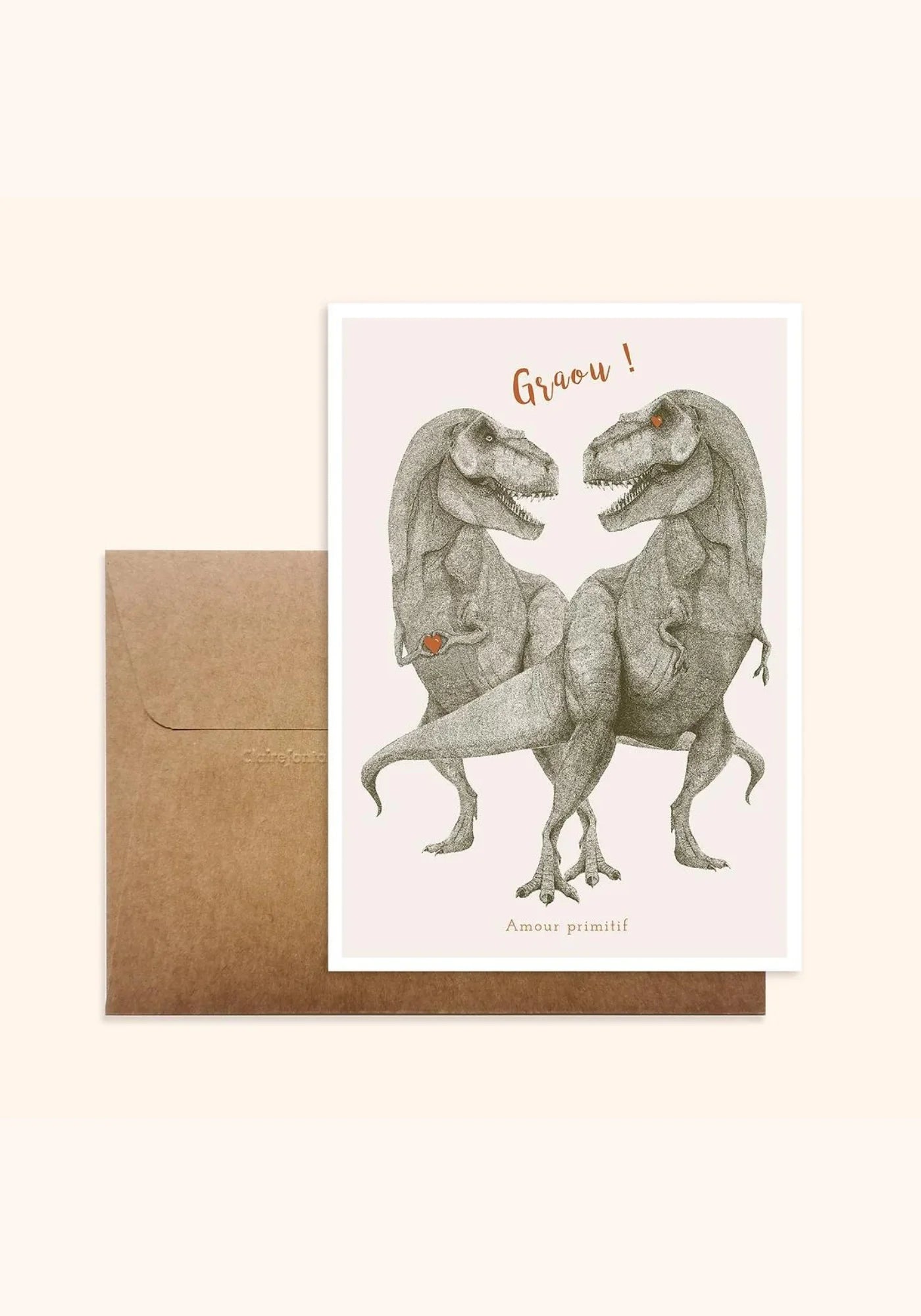 La carte postale Dinos avec son enveloppe de chez Pablo est une fille