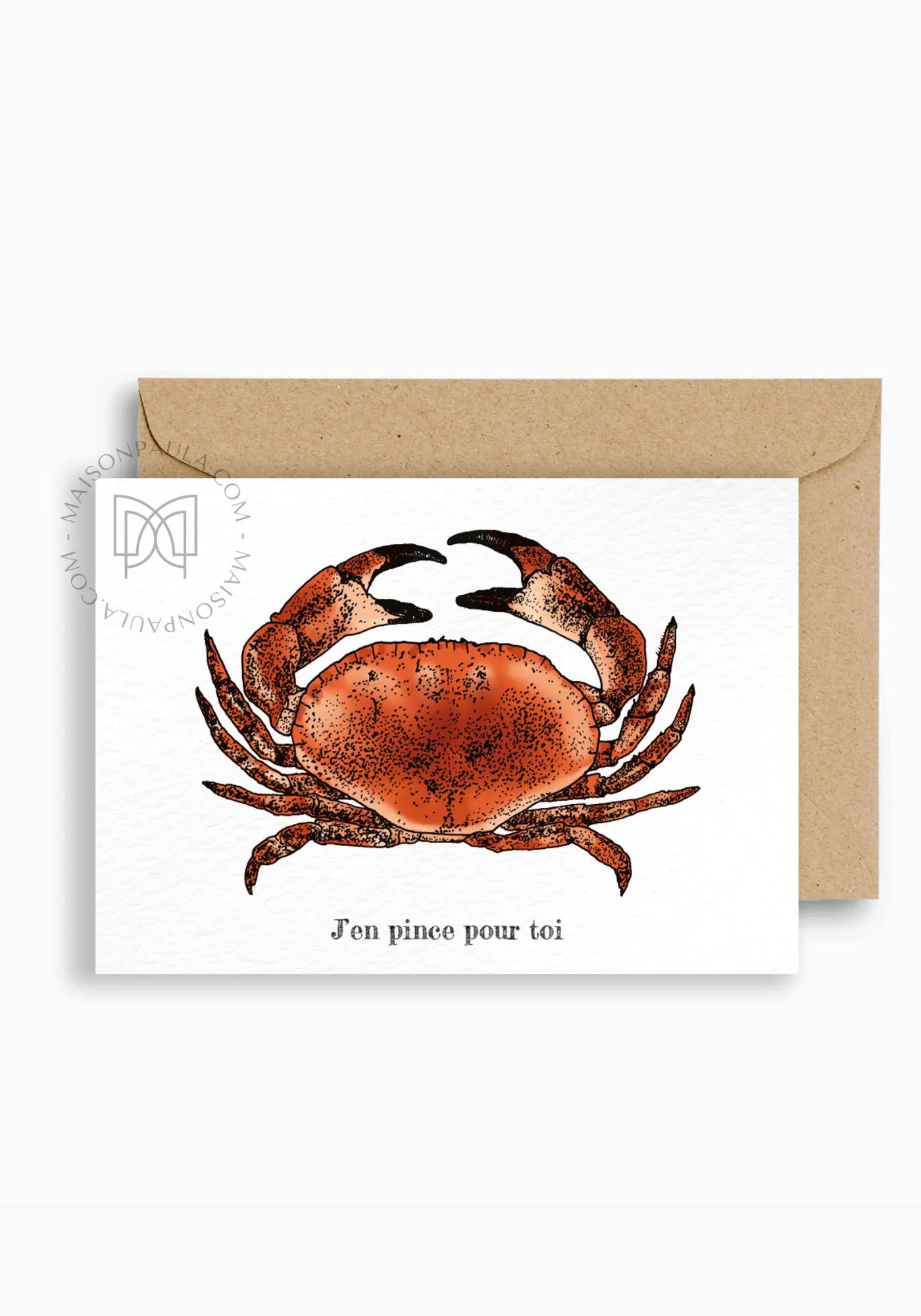 La carte postale j'en pince pour toi de chez Maison Paula