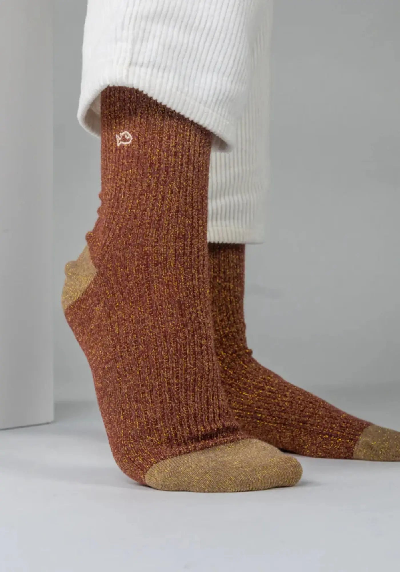 Les chaussettes vintage pailletées copper cuivre de chez Billybelt