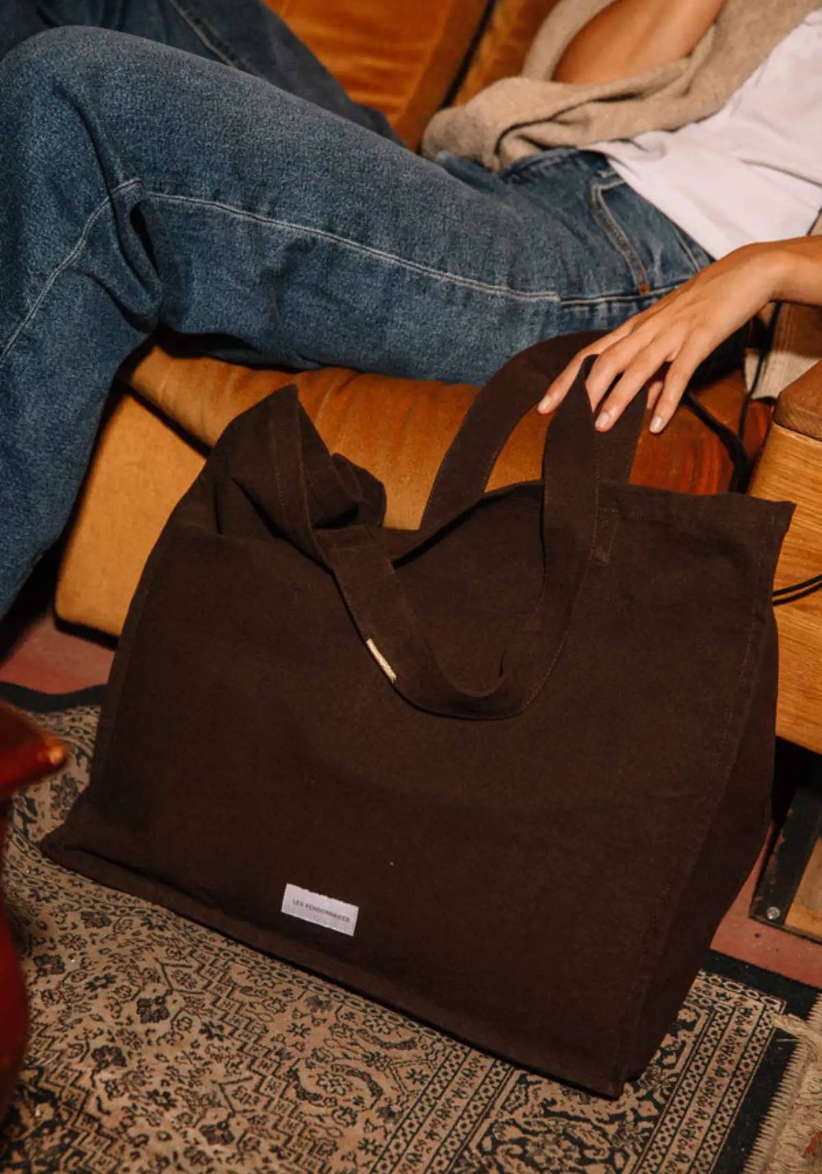 Le grand sac cabas marron ébène Les Pensionnaires