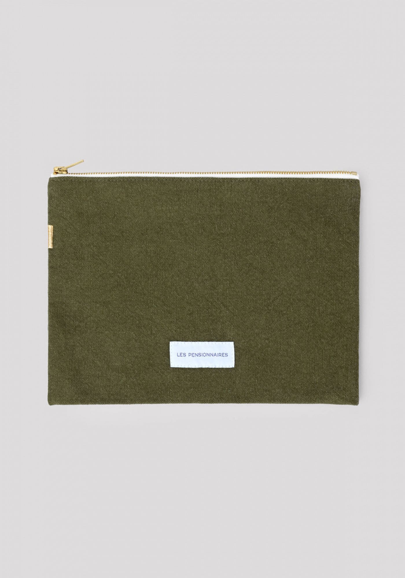 les-pensionnaires-grande-pochette-en-toile-kaki