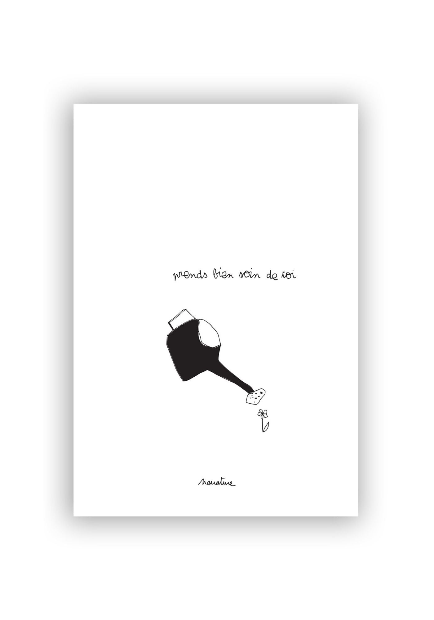 narrature-carte-noir-blanc-cadeau-amour-mots-doux-soin-toi