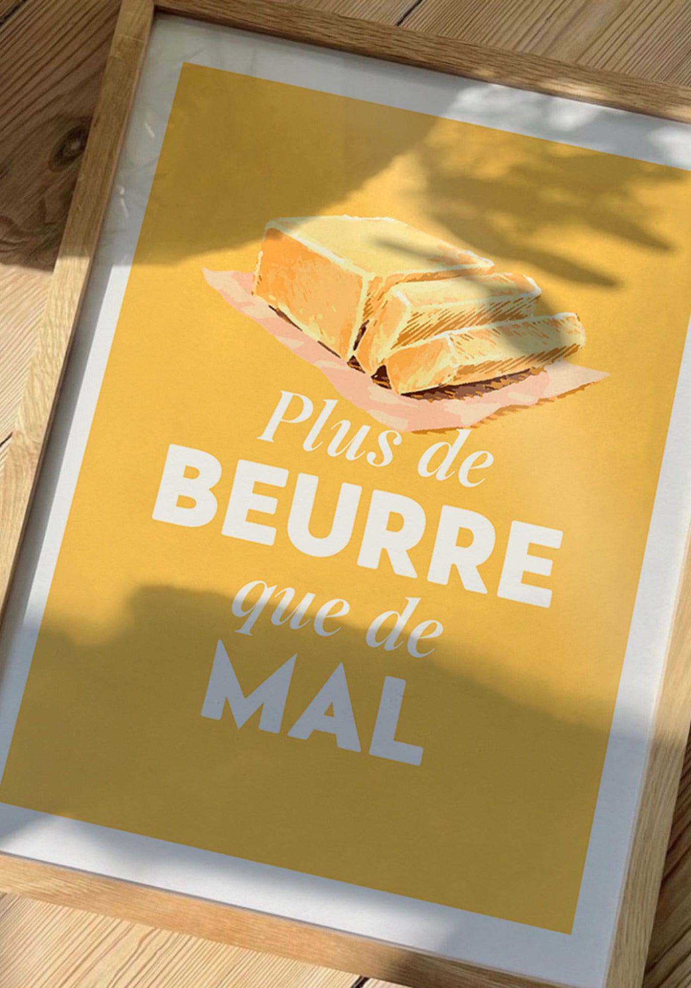 L'affiche illustration et typographie "Plus de beurre que de mal" en 21x30 cm de chez Studio Topo