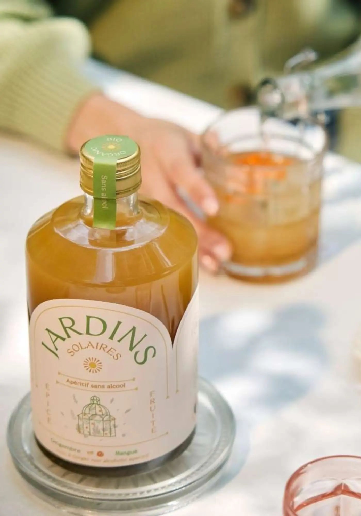 L'apéritif sans alcool gingembre et abricot de chez Jardins