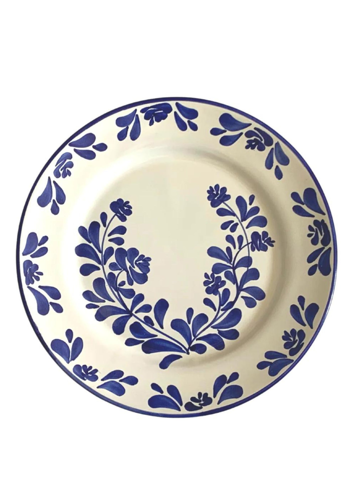 L'assiette creuse en céramique à motif fleurs bleu de chez Molleni