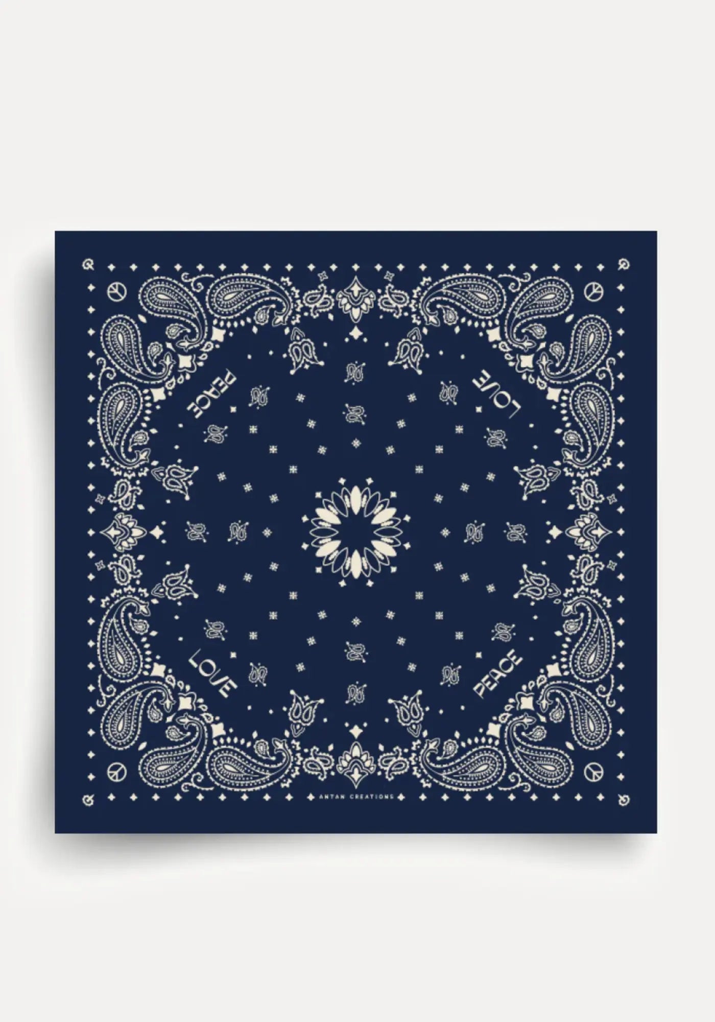 Le bandana silk 70 navy de chez Antan Créations