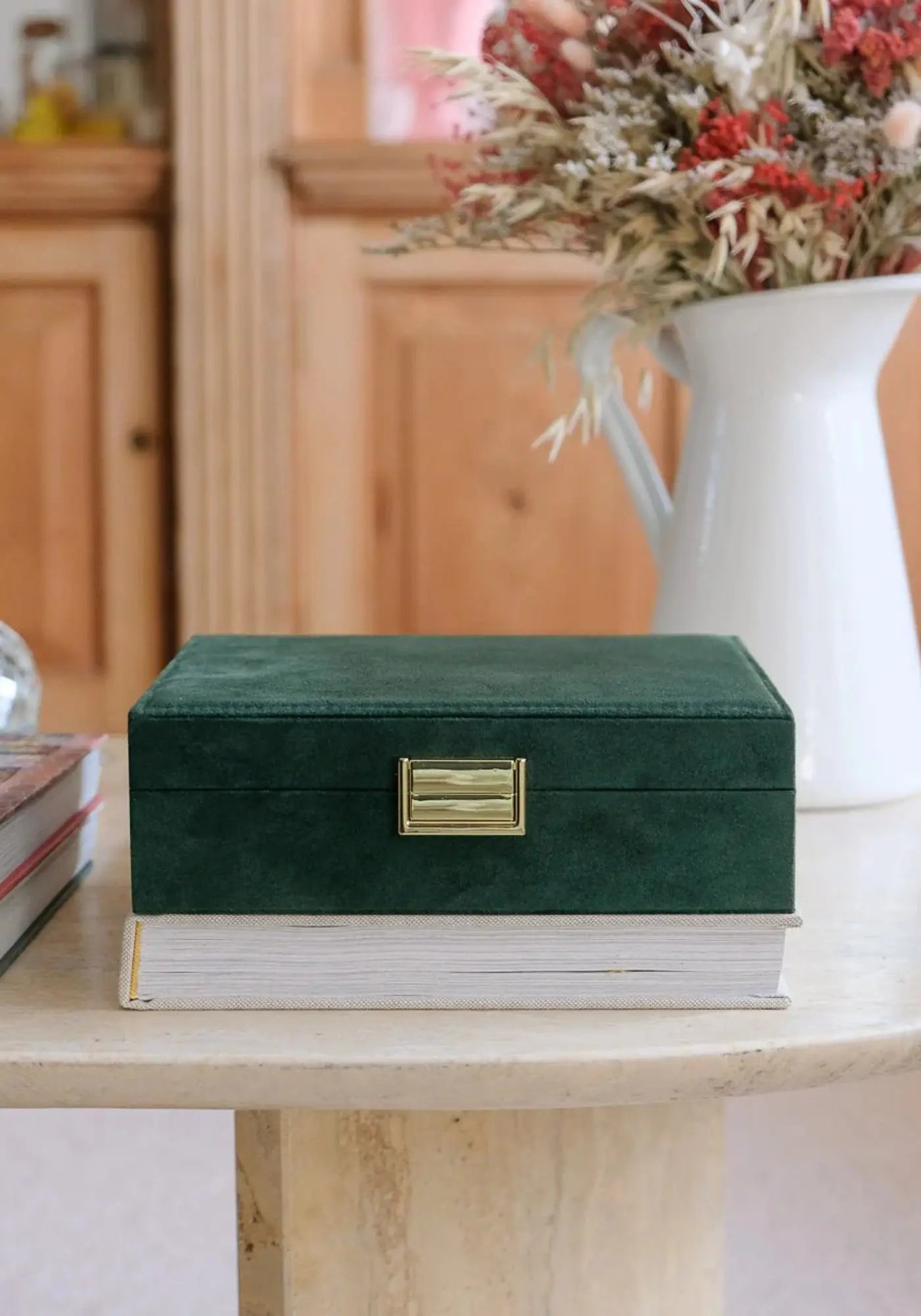 La boite à bijoux Anne velours vert de chez Maison Scarlett