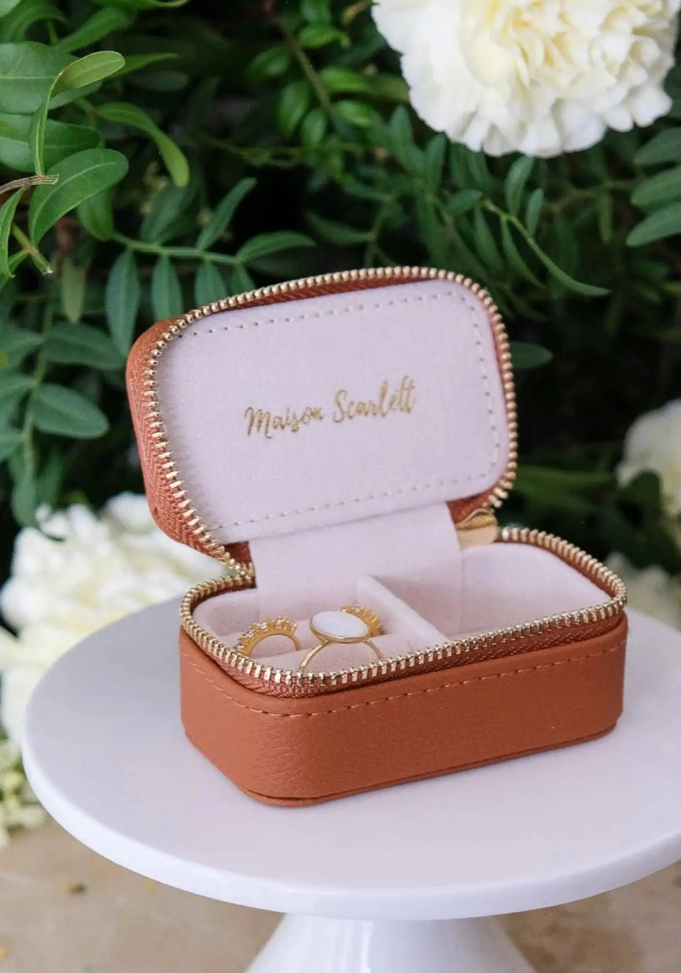 La boite à bijoux Marie camel de chez Maison Scarlett