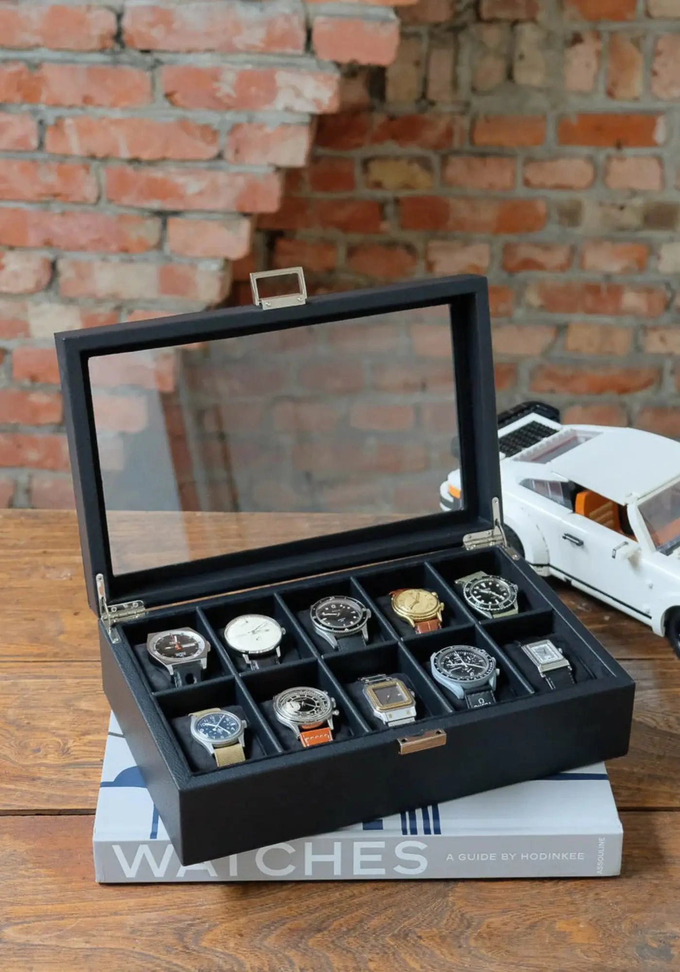 La boite à montres Jean 10 emplacements noir de chez Maison Scarlett