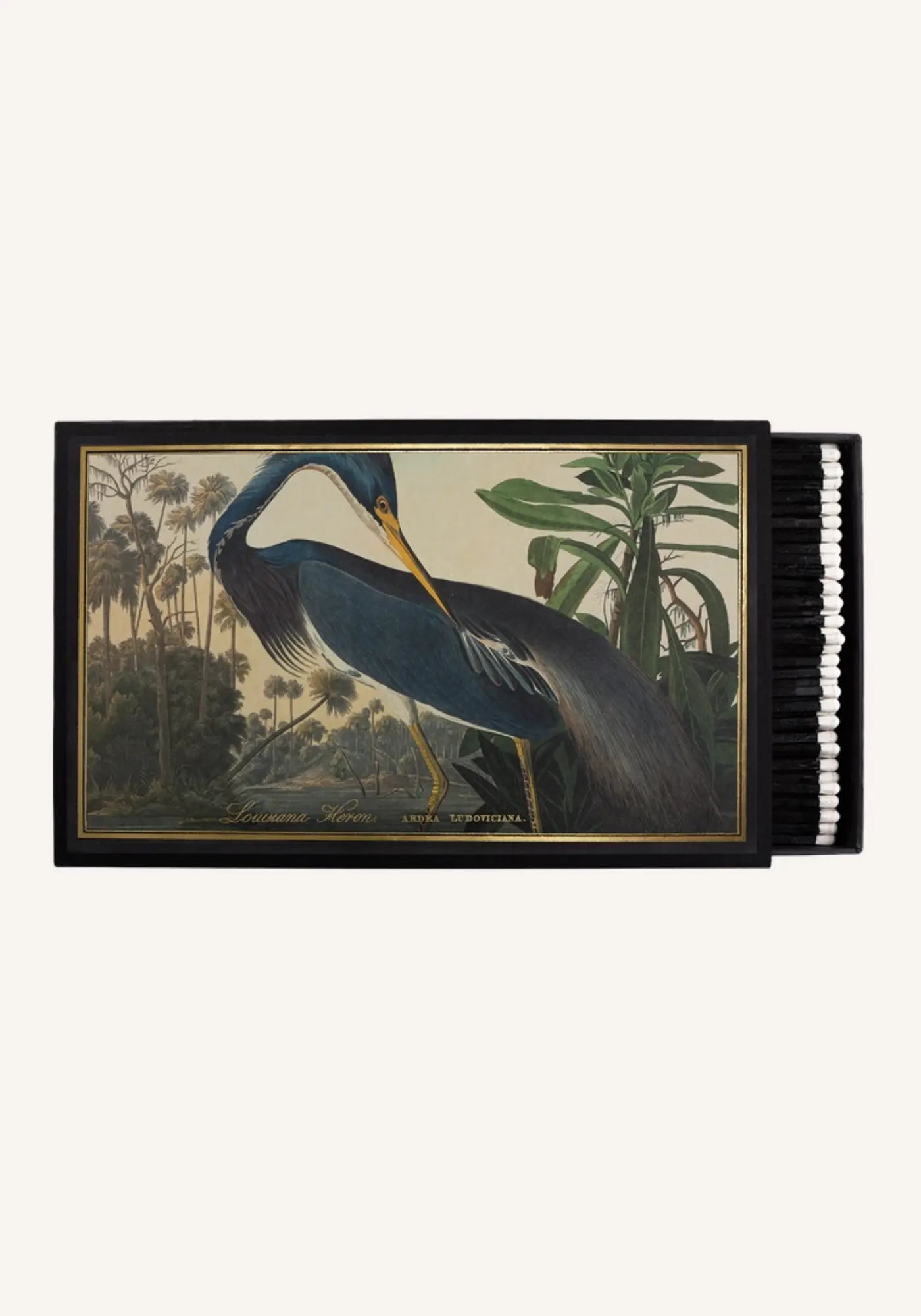 La boite à allumettes maxi lousiana heron de chez The archivist