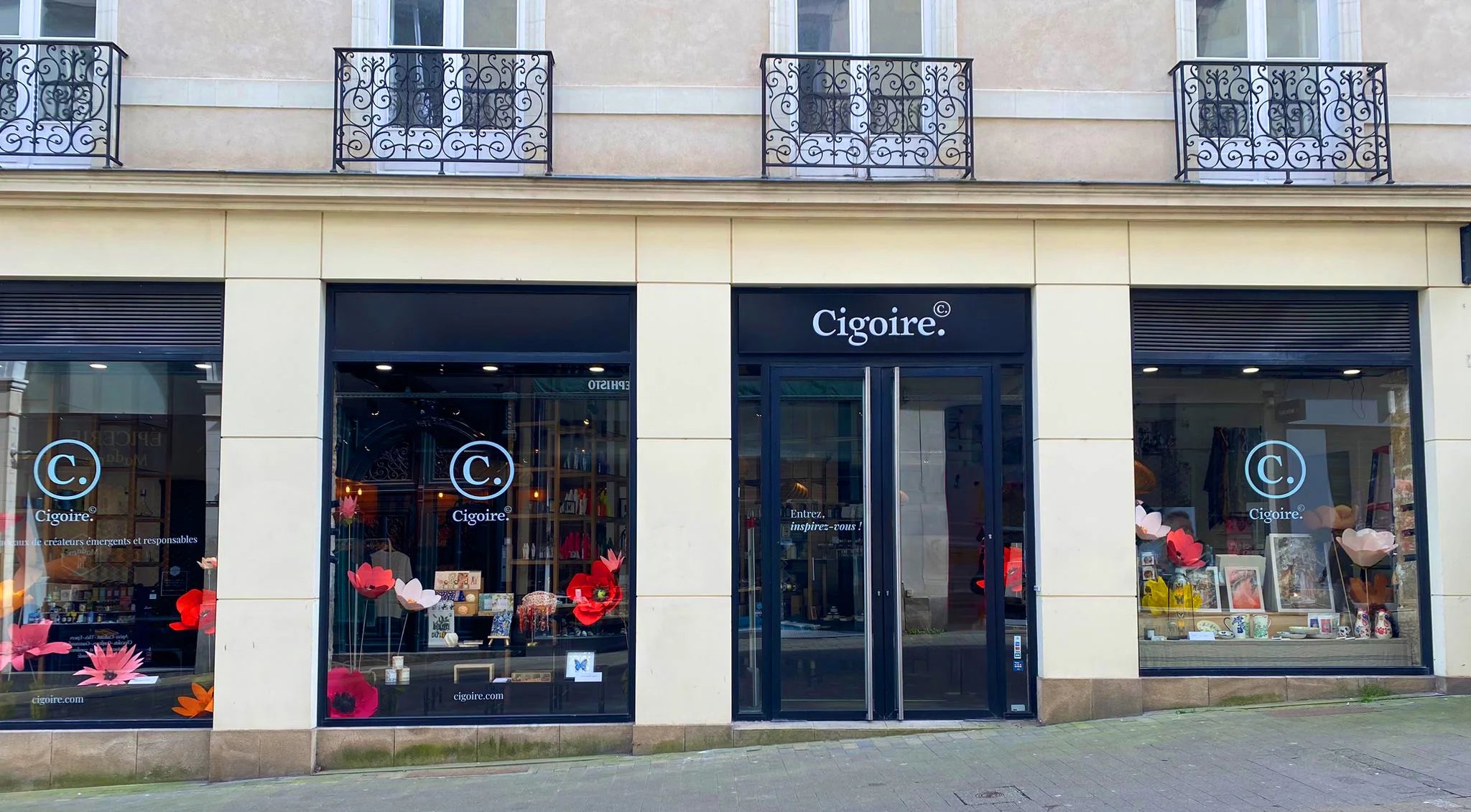 Vitrine de la boutique Nantes Cigoire 