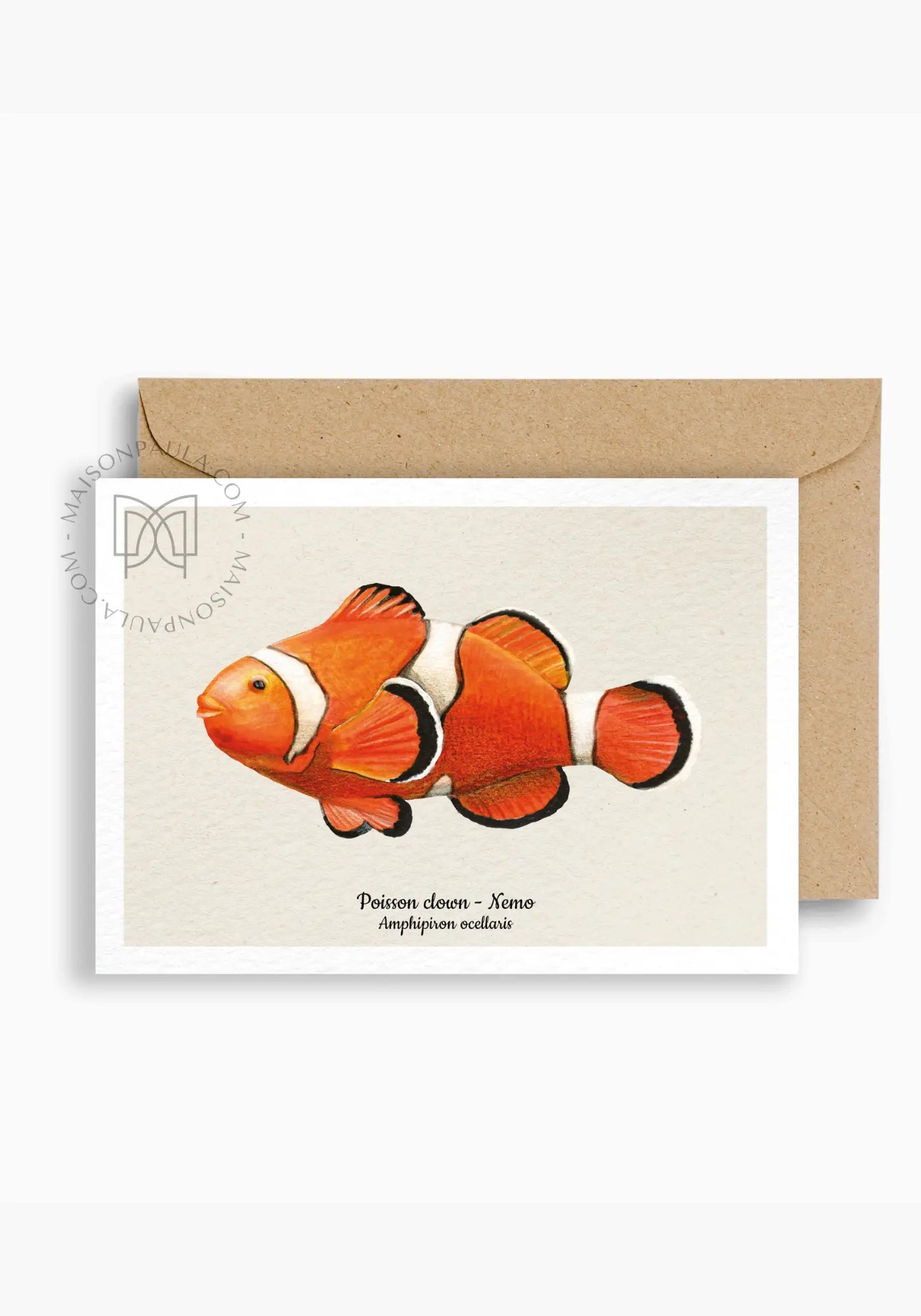 La carte postale poisson clown nemo de chez Maison Paula