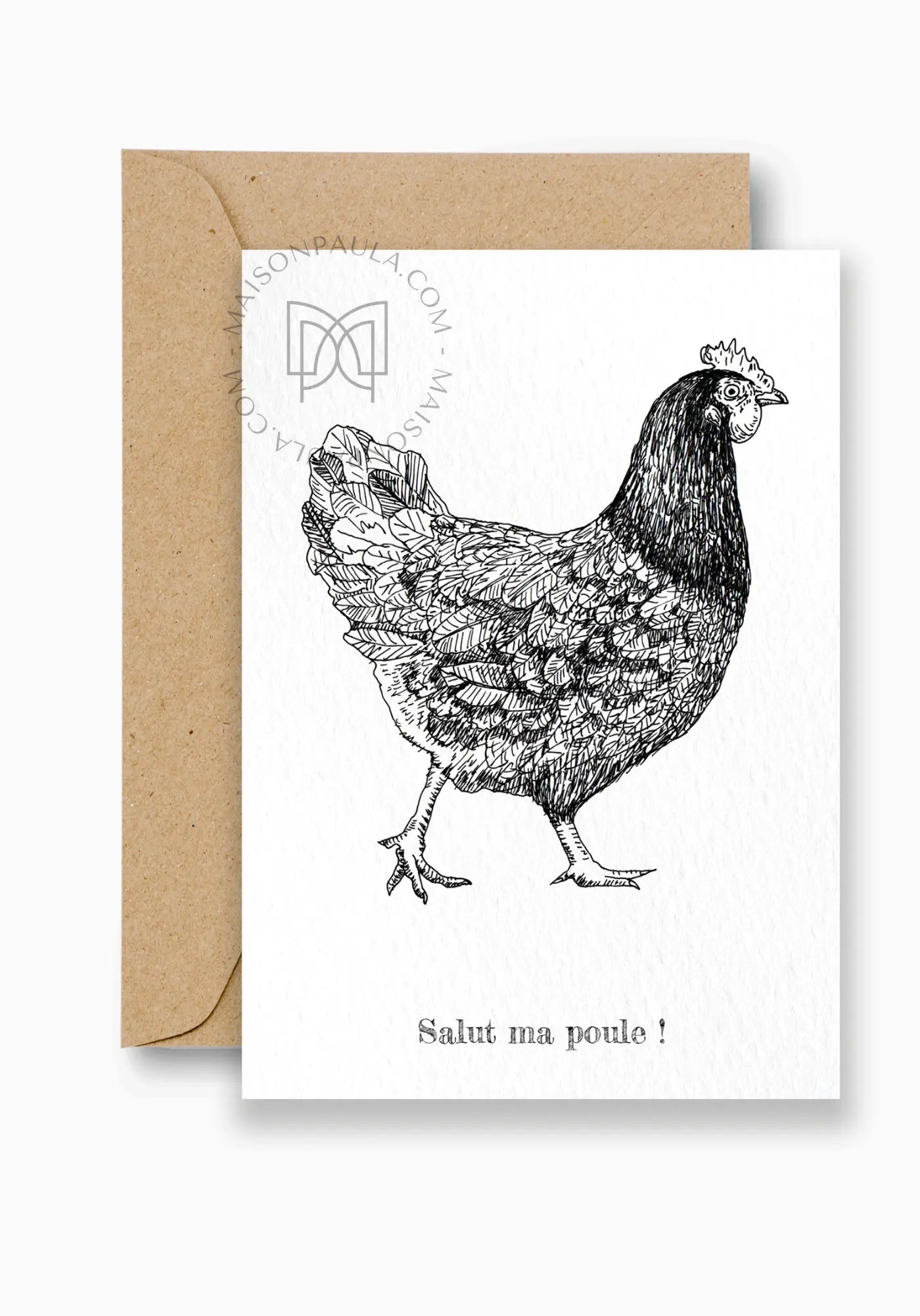 La carte postale salut ma poule de chez Maison Paula 