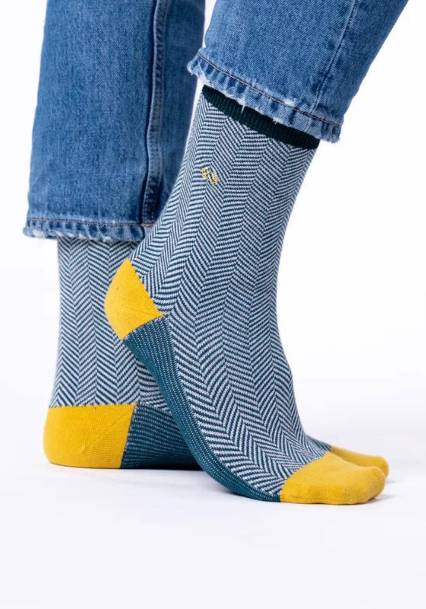 Les chaussettes coton chevron emeraude de chez Billybelt