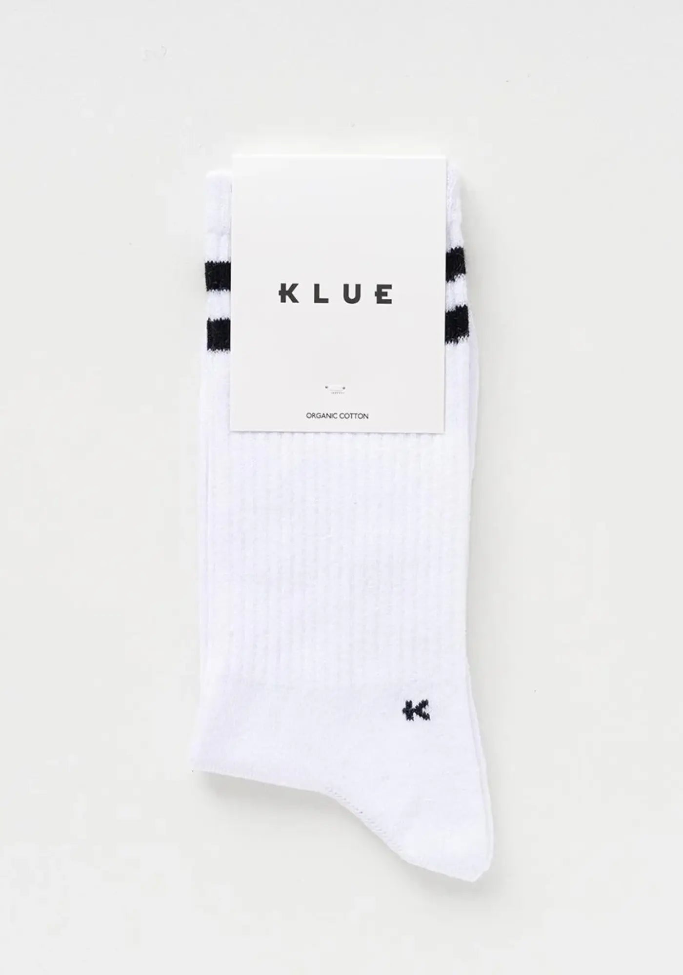 Les chaussettes en coton biologique white and black de chez Klue