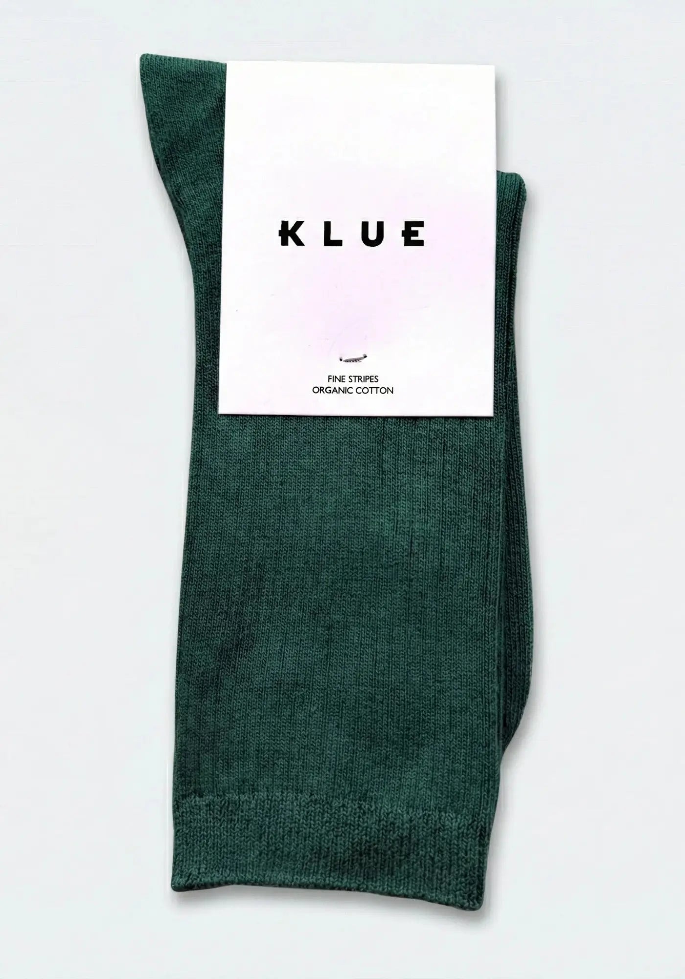 Les chaussettes en coton biologique dark green de chez Klue 