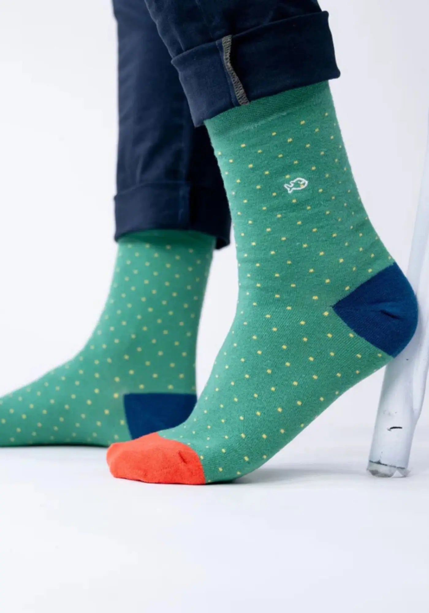 Les chaussettes fantaisie à pois Wasabi de chez Billy Belt 