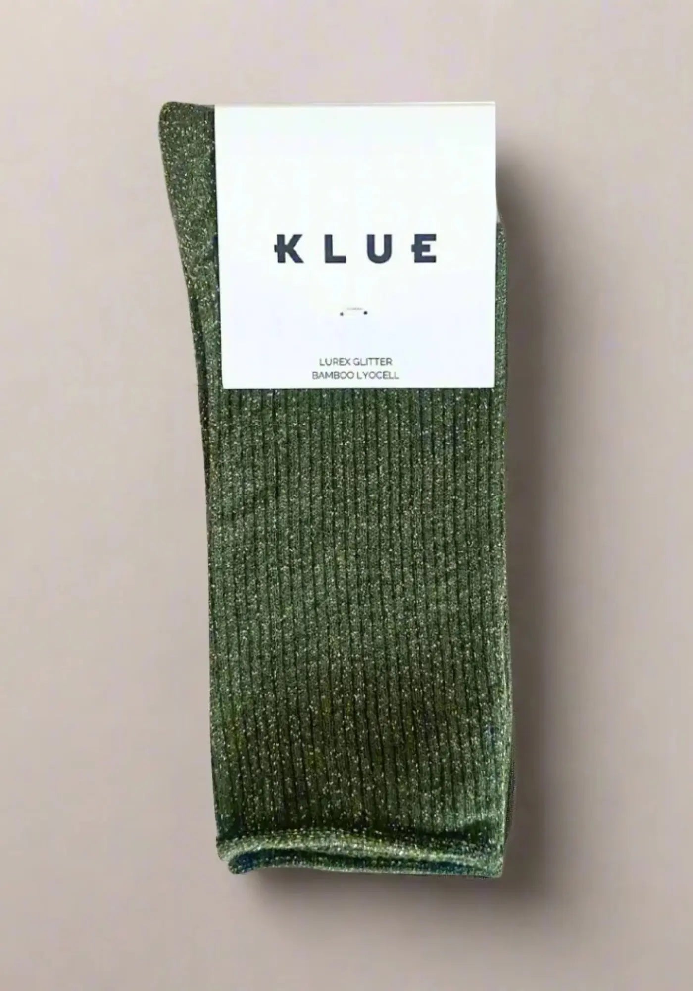 Les chaussettes lurex kaki de chez Klue