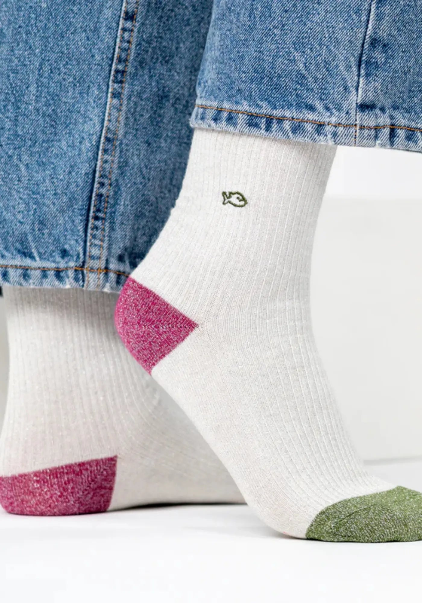 Les chaussettes vintage pailletées blanc de chez Billybelt