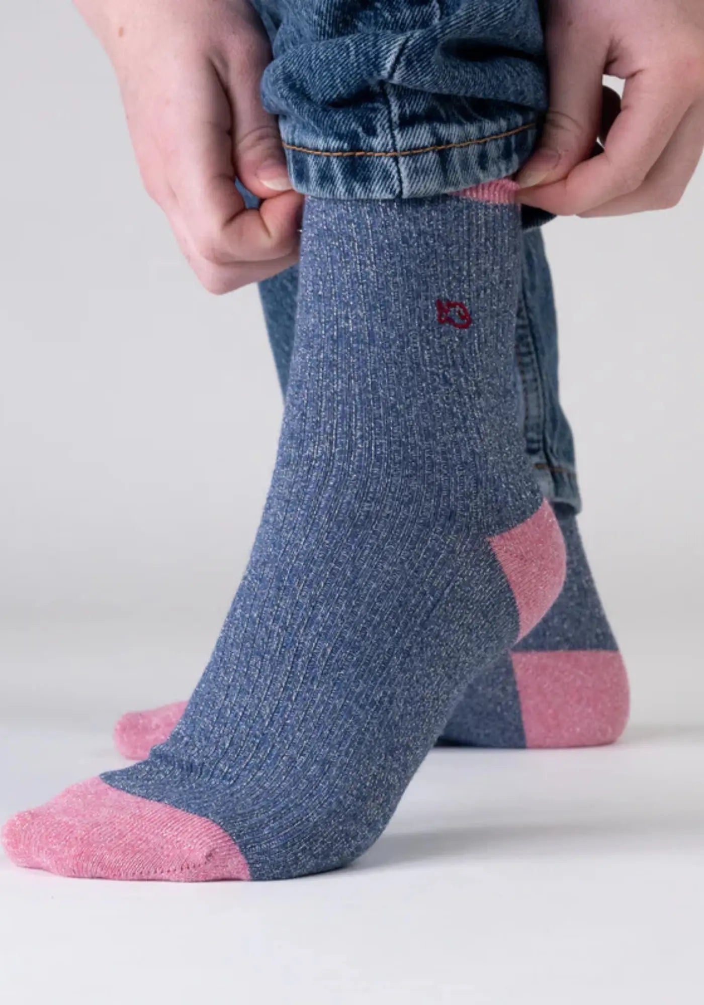 Les chaussettes vintage pailletées bleu gris de chez Billybelt