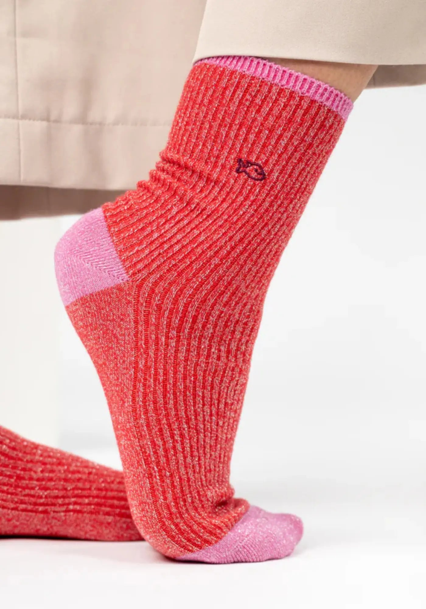 Les chaussettes vintage pailletées rouge de chez Billybelt