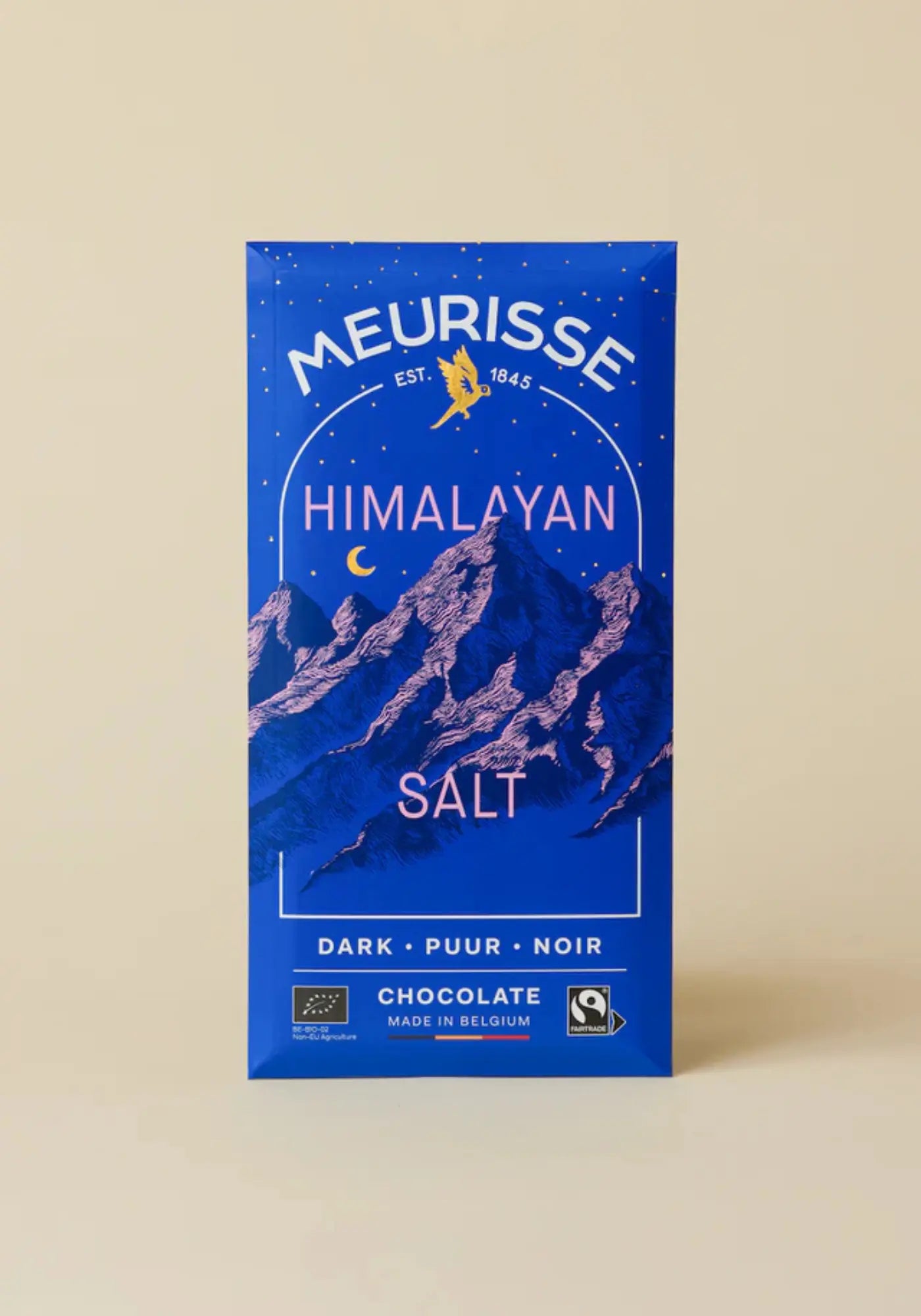 La tablette de chocolat noir 73% sel de l'Himalaya de chez Meurisse 