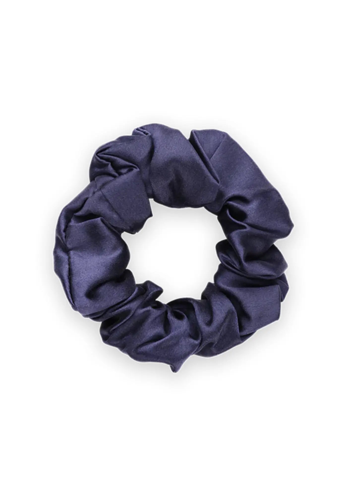 Le chouchou en soie bleu nuit de chez Emily's Pillow