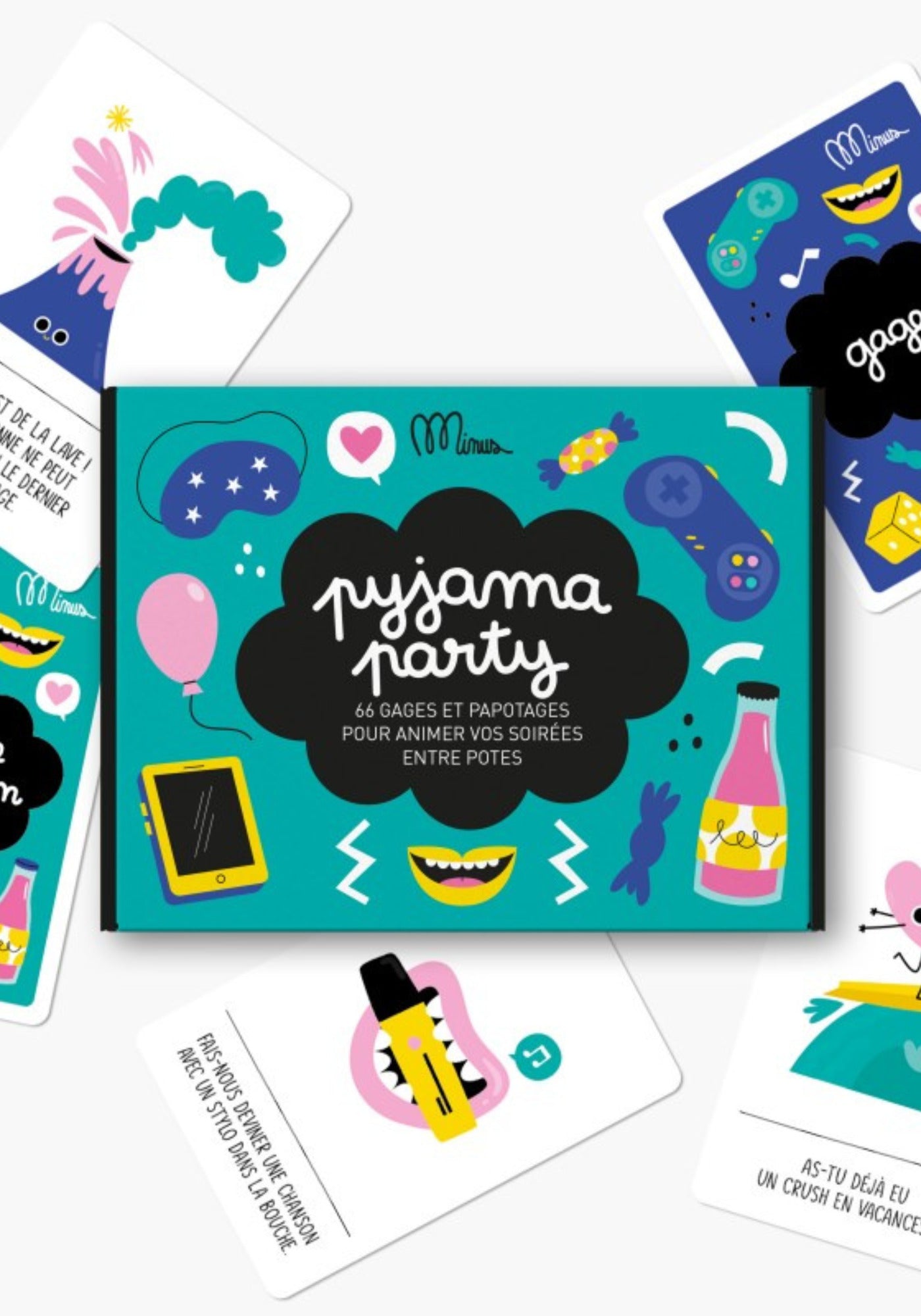 Le kit de discussion Pyjama Party déballé de chez Minus Editions