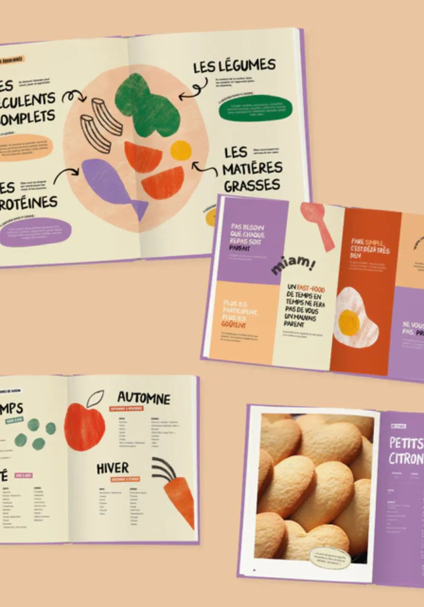 L'intérieur du livre de recettes dans l'assiette de mes kids de chez Cloch