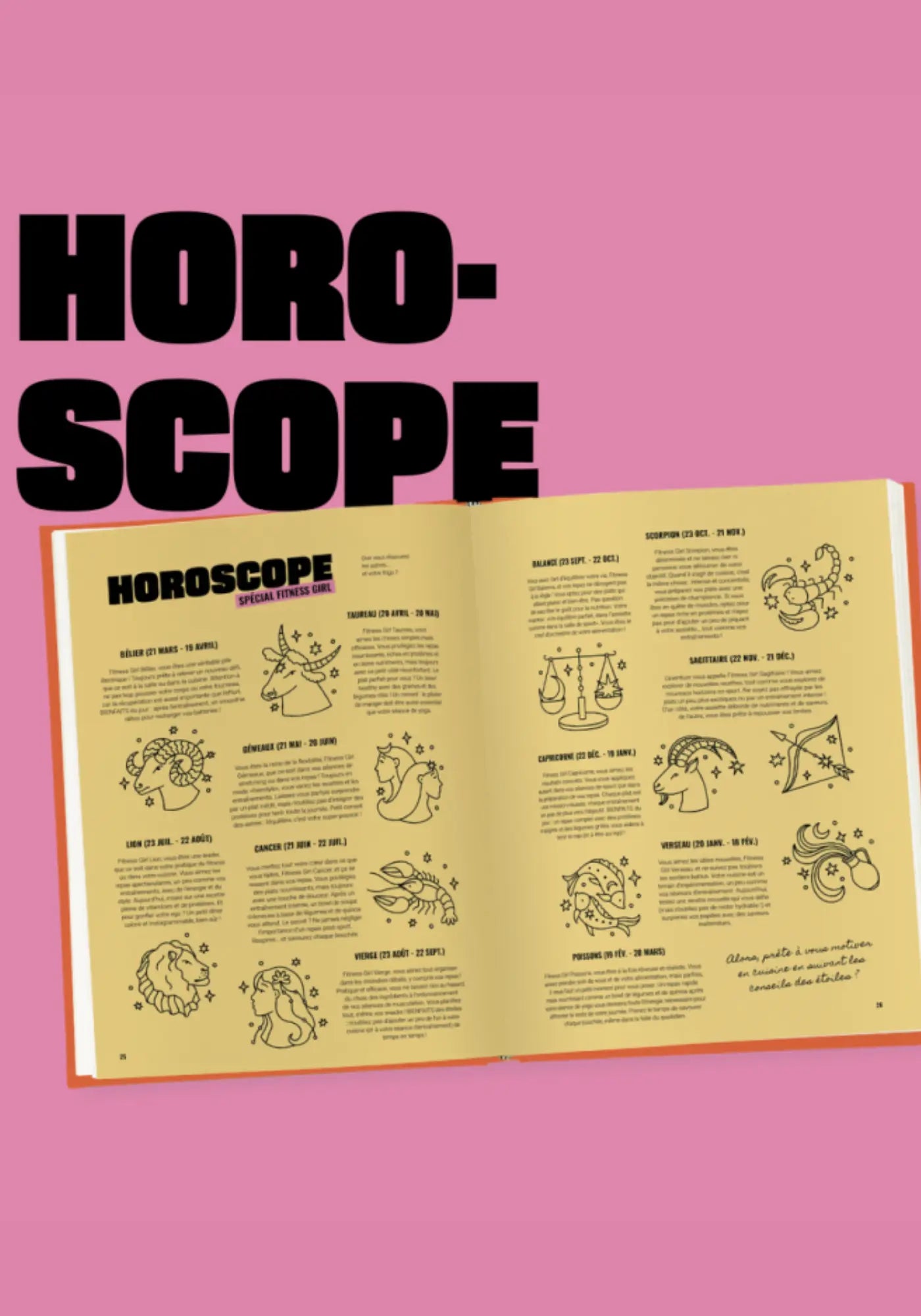 L'horoscope du livre de recettes fitness girl de chez Cloch 