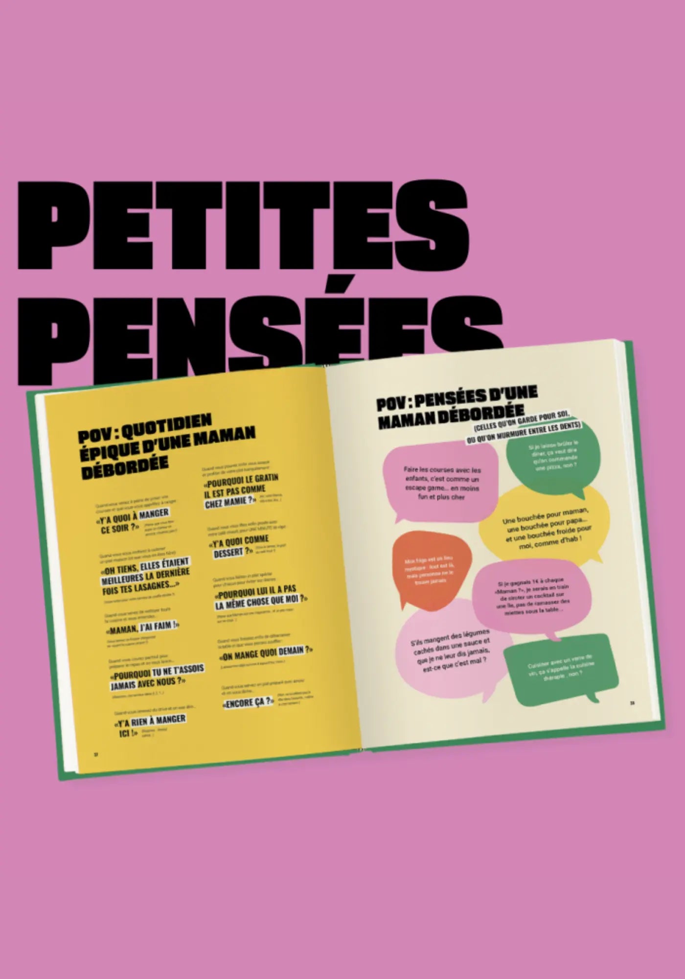 Les petites pensées du livre de recettes maman débordée de chez Cloch