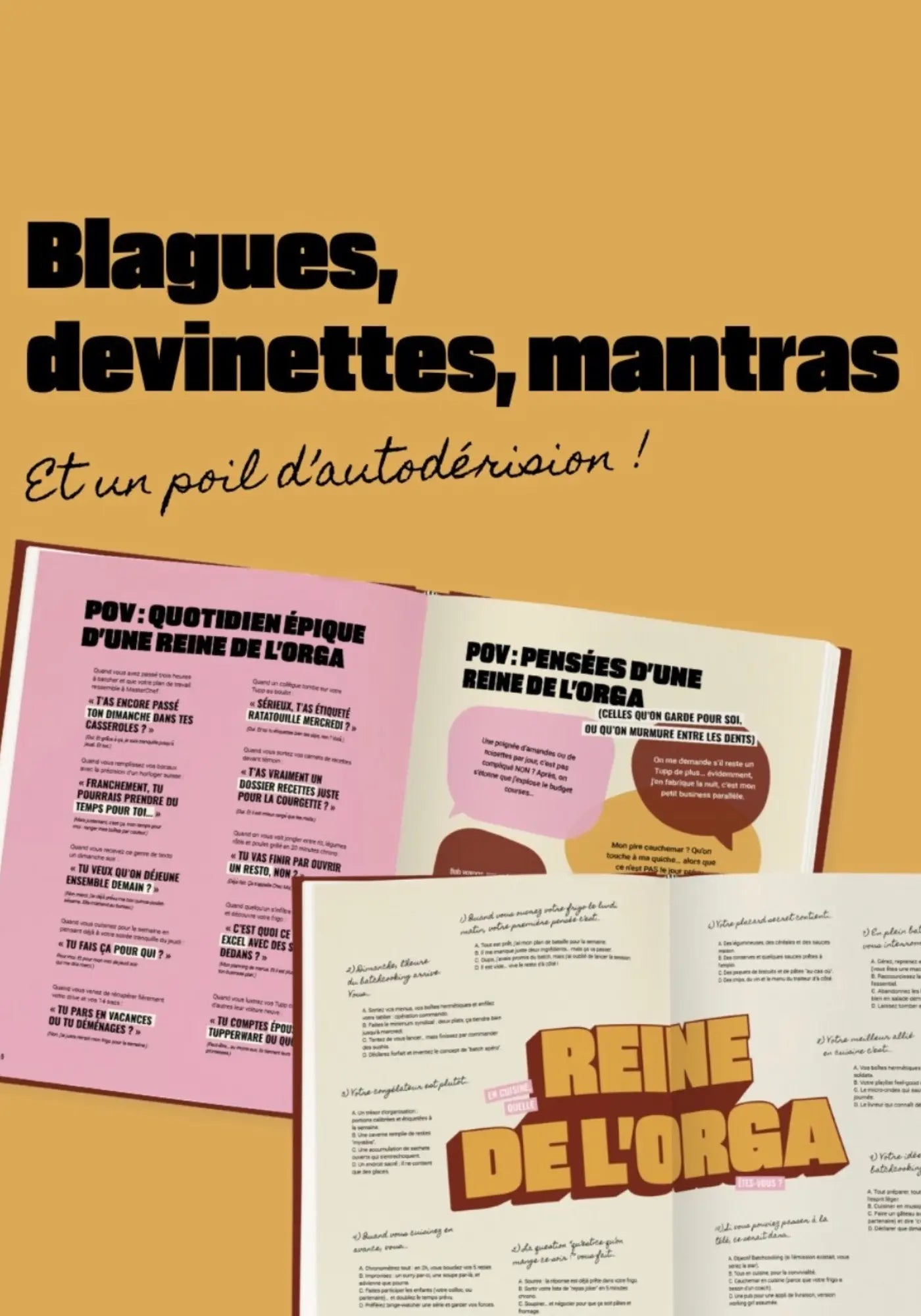L'intérieur du livre de recettes Reine de l'orga de chez Cloch