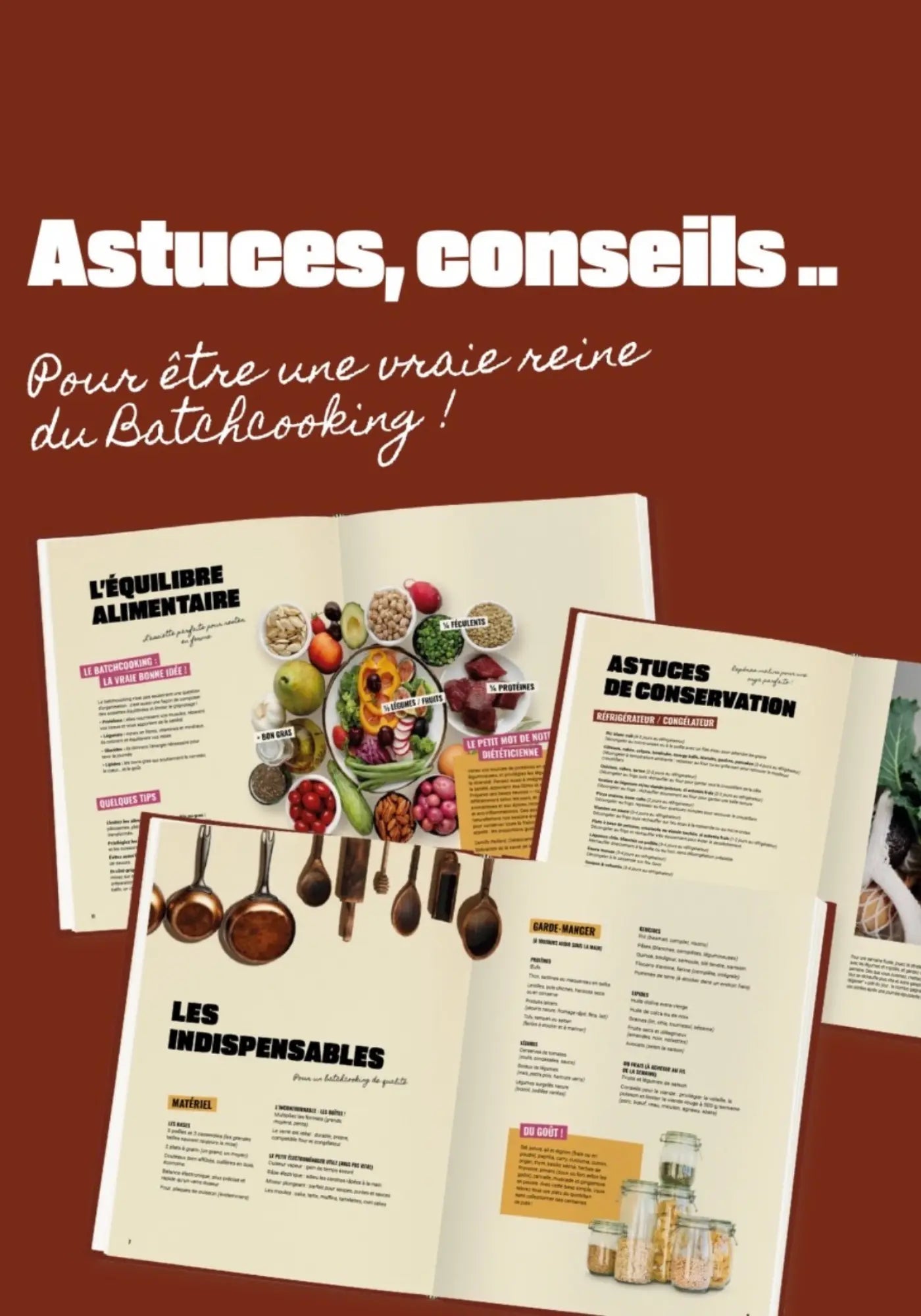 L'intérieur du livre de recettes Reine de l'orga de chez Cloch