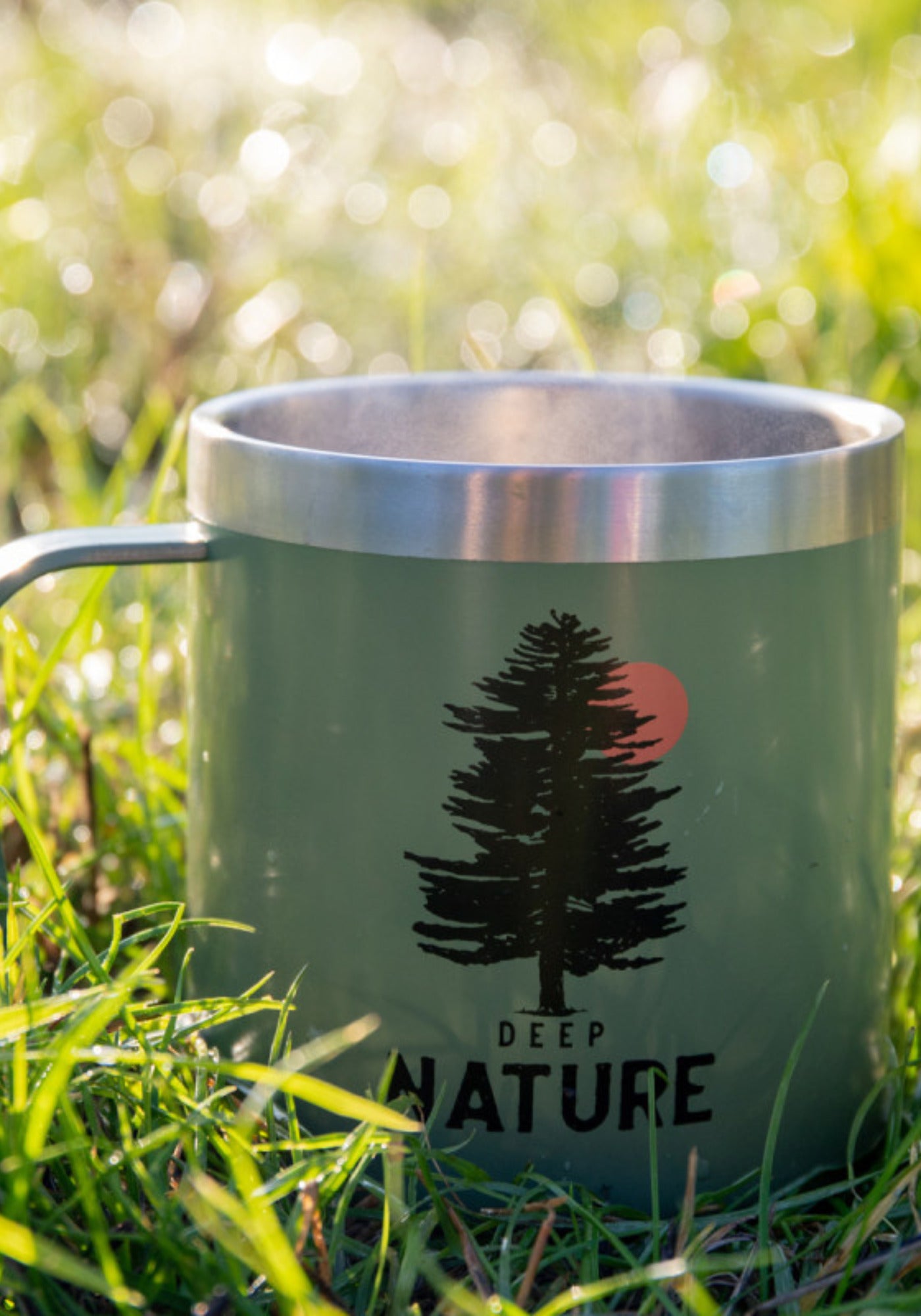 Thermos verre, forêt
