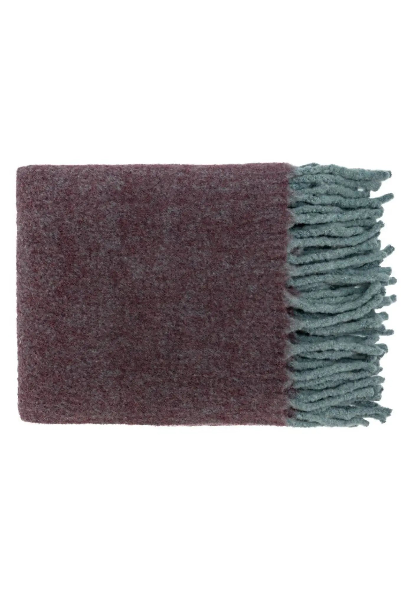 Le plaid crumble 125 x 200 cm prune chiné de chez Bed and Philosophy 