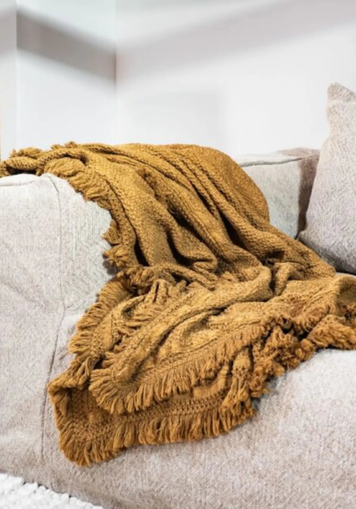Le plaid flirt 130 x 200 cm butternut de chez Bed and Philosophy 