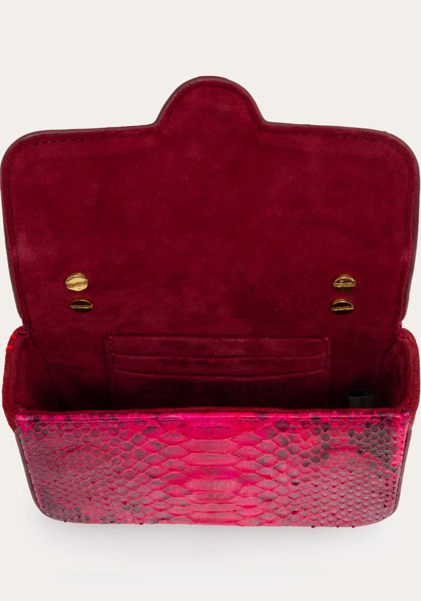 L'intérieur du sac mini Ava celosia rose pour femme de chez Claris Virot