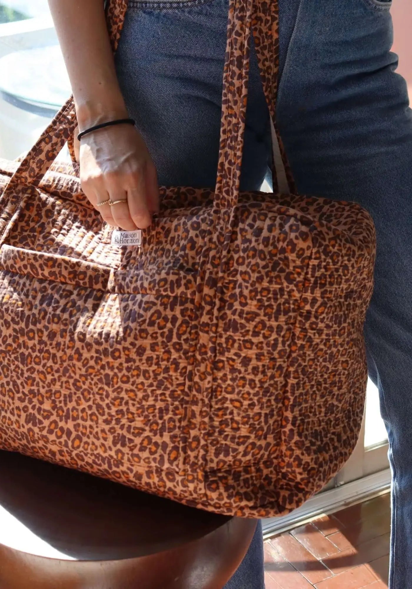 Le sac week-end ou à langer new léopard de chez Maison Horizon 