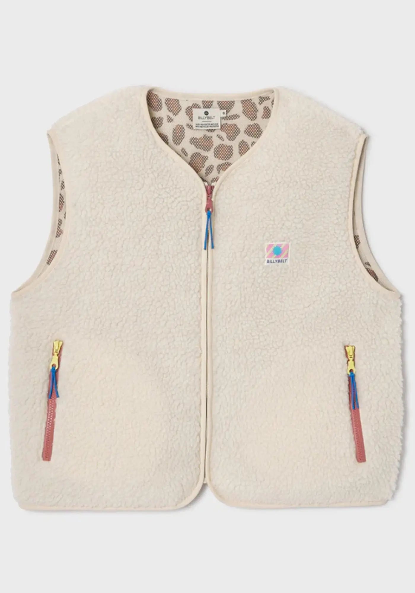 La sherpa mixte zippée sans manches ivoire de chez Billybelt