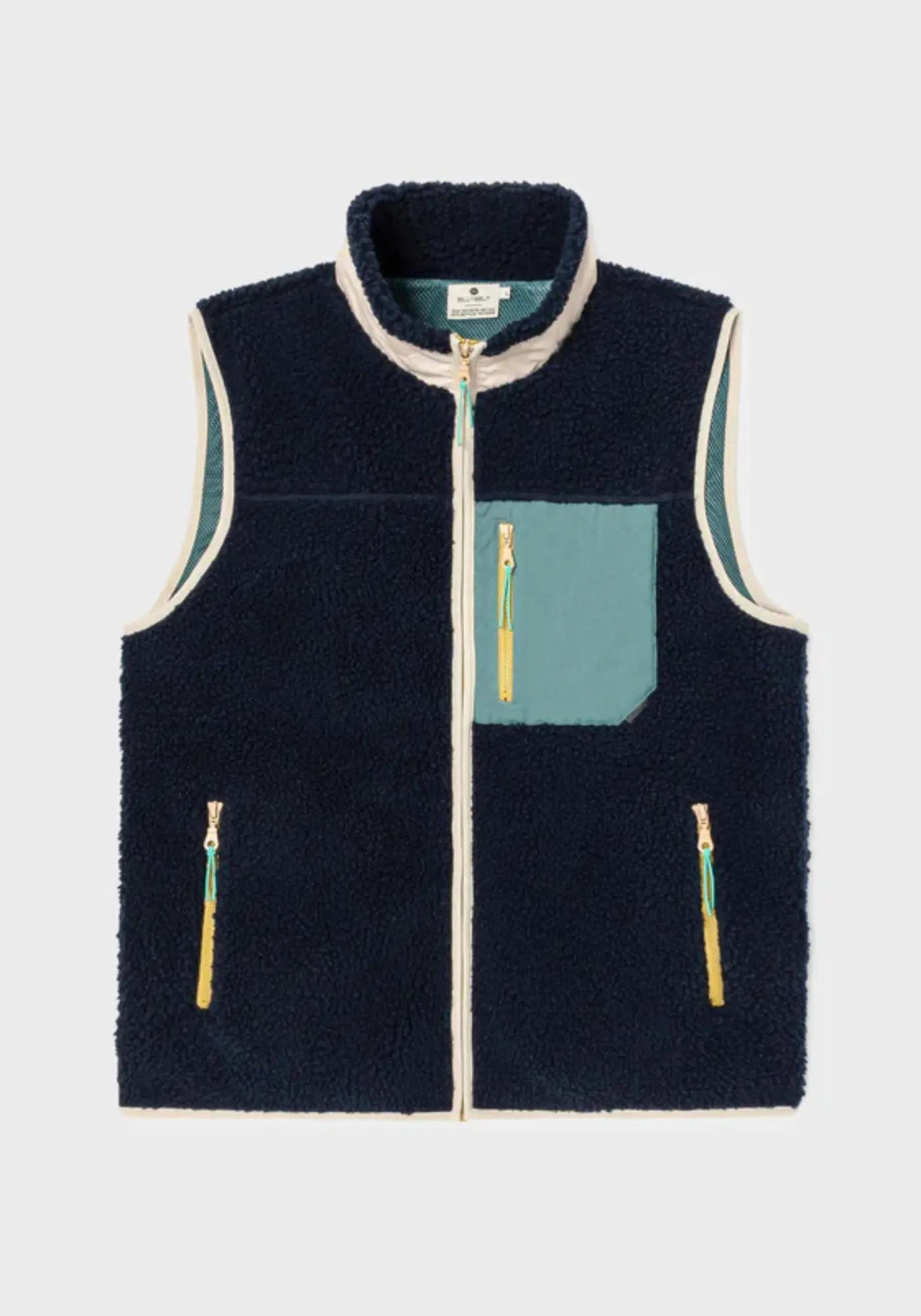 La sherpa mixte zippée sans manches marine et vert de chez Billybelt