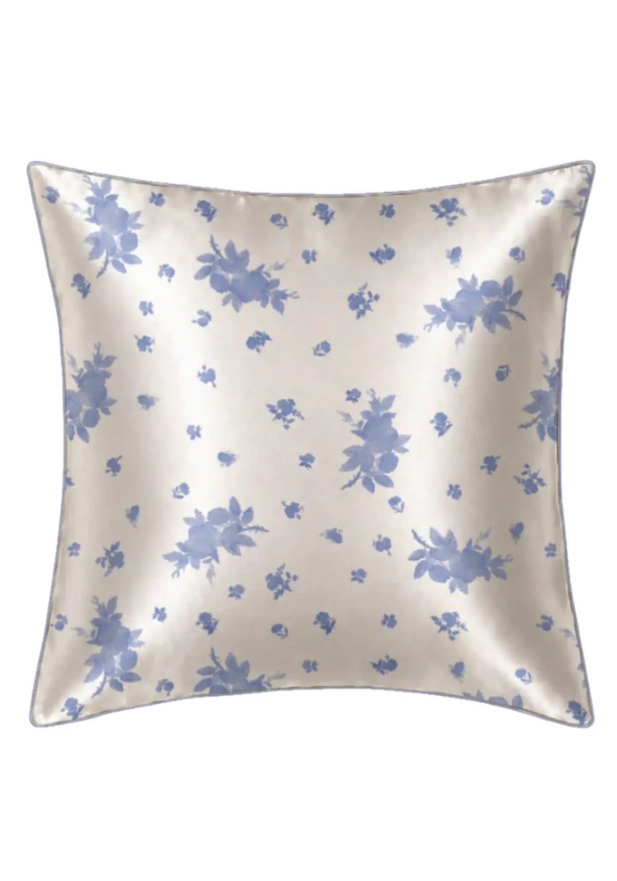 La taie d'oreiller en soie carré fleur de bleuet de chez Emily's Pillow