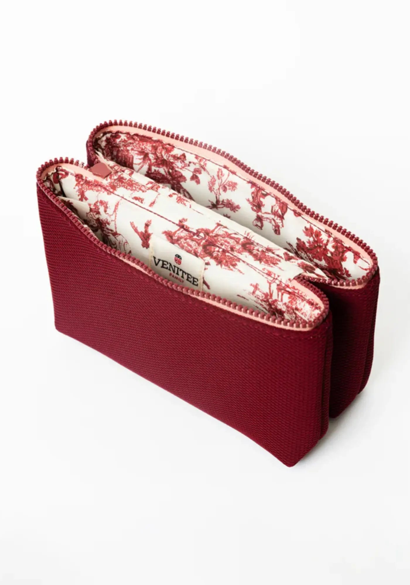 L'intérieur de la trousse twin M moi bordeaux de chez Venitee