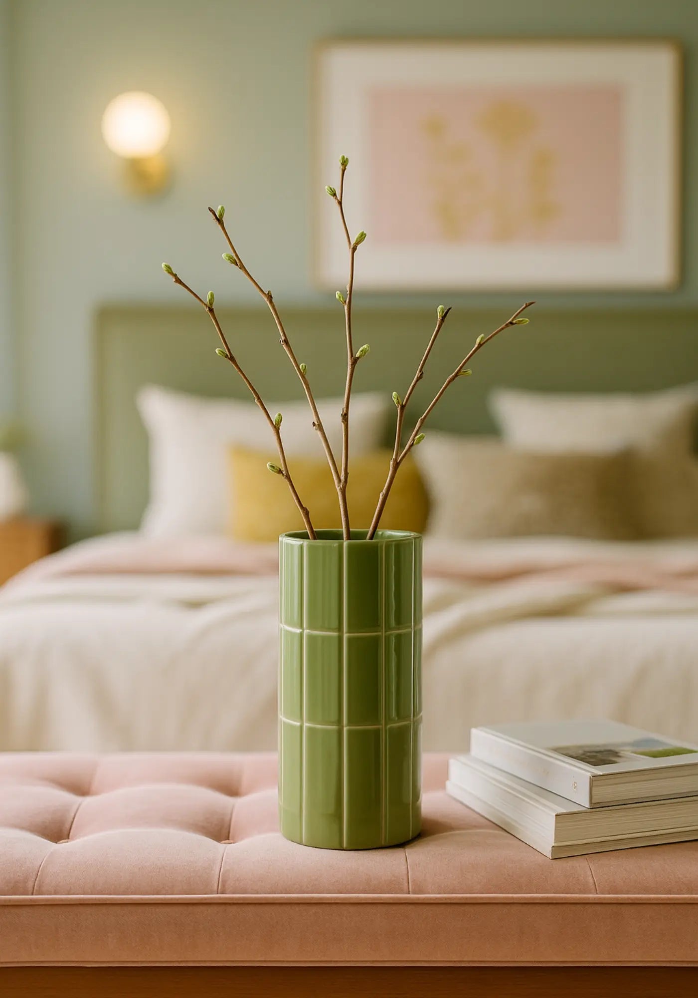 Le vase carrelage kaki de chez Opjet