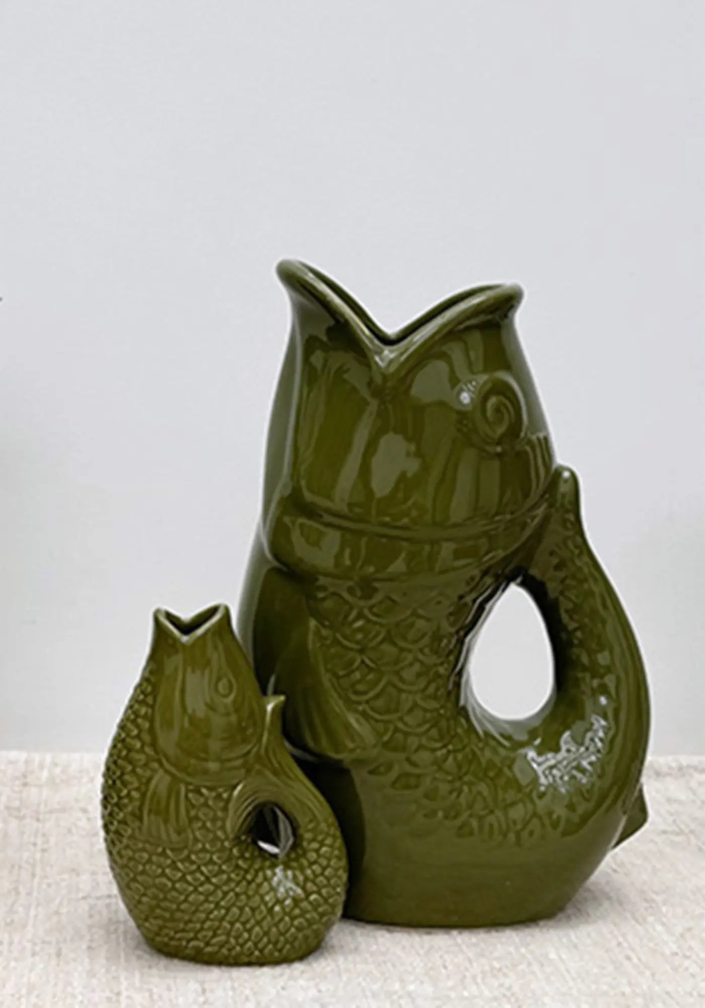 Le vase pichet poisson kaki de chez Opjet 