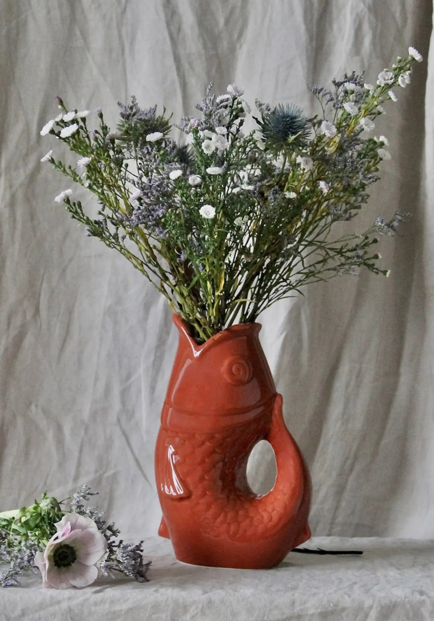 Le vase pichet poisson terracotta de chez Opjet